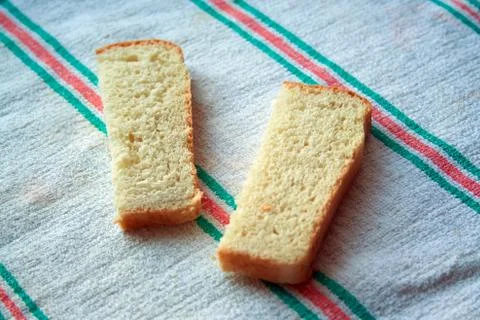 Two sliced pieces of bread Stock Photos