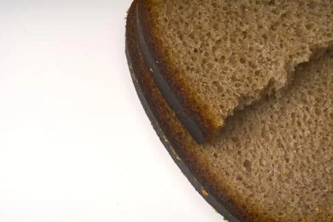 Two slices of black bread closeup. Foto stock
