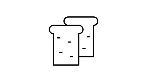 Two slices of bread with a brown crust, placed side by side on a white back.. Stock Footage 332986247