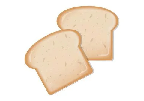 Two slices of bread with soft texture and light crust 스톡 일러스트