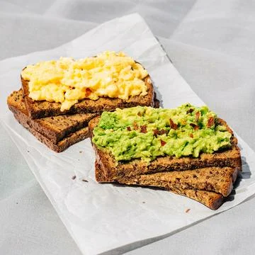 Two slices of brown bread Stock Photos