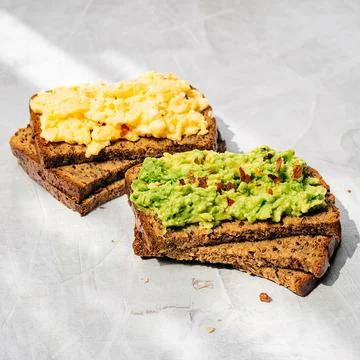 Two slices of brown bread Stock Photos