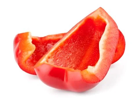 Two slices of red pepper Stock Photos