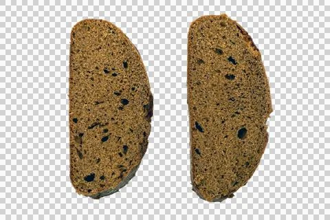 Two slices of rye bread isolated Foto stock