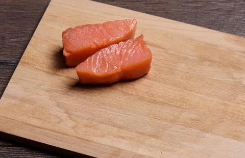 Two slices of salmon Stock Photos