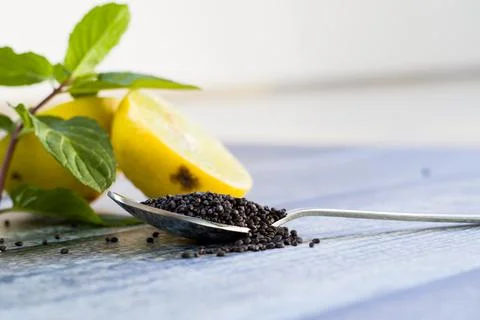 Two slices of sliced lemon Stock Photos