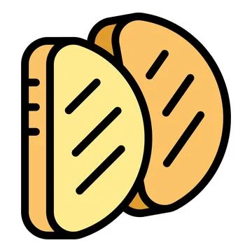 Two slices of toasted bread showing grill marks, perfect for breakfast sand.. Stock Illustration