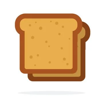 Two slices of white bread vector flat isolated Illustrazione stock