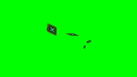 Two small black chalkboards with white crosses on a vibrant green background Stock Footage 341839760