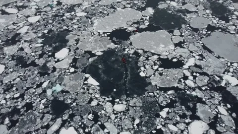 Two Small Boats Navigating Through Ice and Icebergs Near Perez Cape, Antarctica 스톡 동영상 326188790