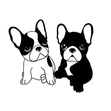 Two small bulldog Stock Illustration