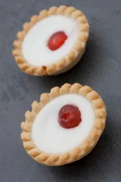 Two small cherry cakes 写真素材