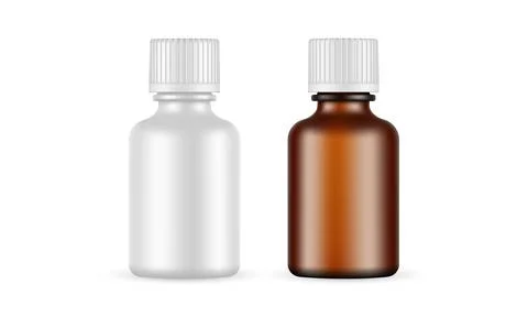 Two Small Cosmetic Bottles With Screw Cap Stock Illustration