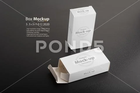 Two small packages on dark background mock-up series PSD Template