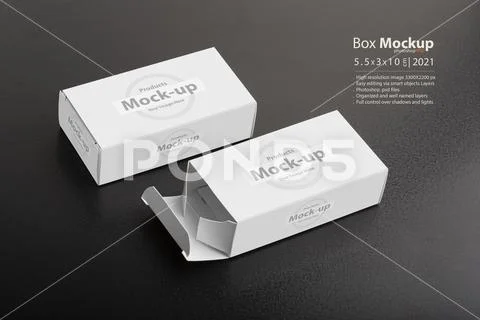 Two small packages on dark background mock-up series PSD Template