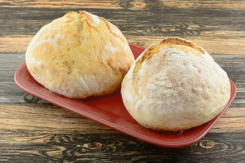 Two small round loaves of bread Stock Photos