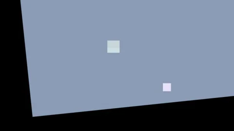 Two small squares, one light purple and one light green, on a large blue su.. Stock Footage 335431033