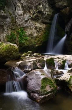 Two small waterfalls Stock Photos