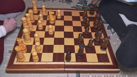 Two smart children playing chess on the chessboard Stock Footage 106955637