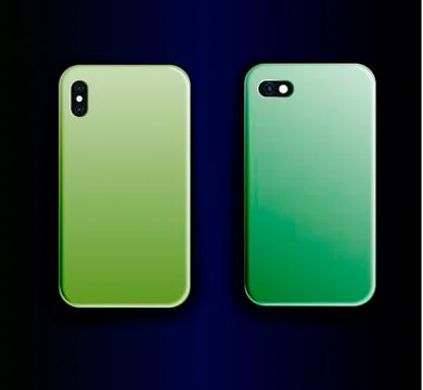 Two smartphone cases and design print for green gradient covers Stock Illustration