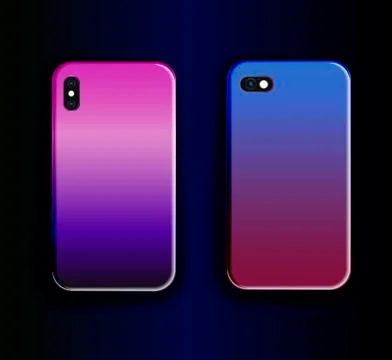 Two smartphone cases - pink gradient print and purple gradient. Trend Colorin Stock Illustration