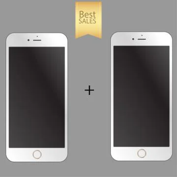 Two smartphone on a gray Stock Illustration