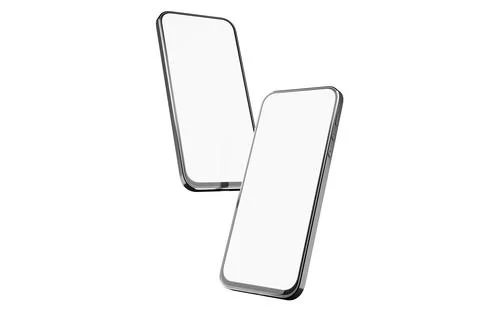 Two smartphone with a white screen. Smartfon mocapa with white screen. Smouth Stock Illustration