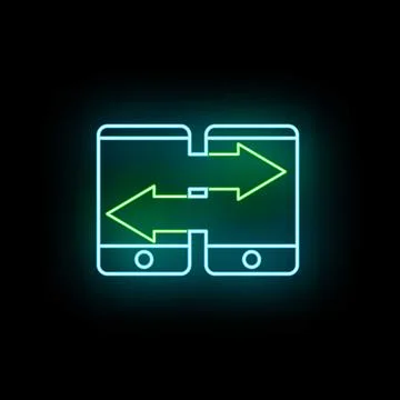 Two smartphones exchanging data receiving and sending files Stock Illustration