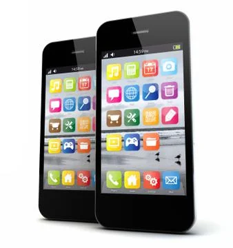 Two smartphones Stock Illustration