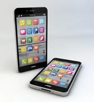 Two smartphones Stock Illustration