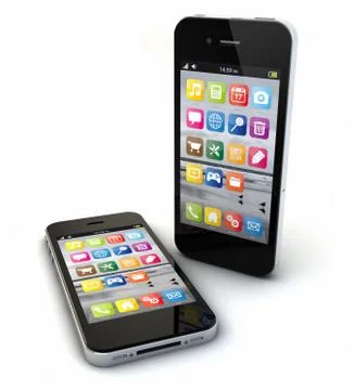 Two smartphones Stock Illustration