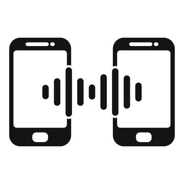 Two smartphones transferring data using sound waves Stock Illustration