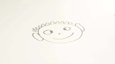 Two smiley move on side by side on paper, 1080p Stock Footage 40023827