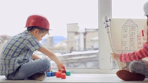 Two smiling young Builder planning the construction work Stock Footage 104846639