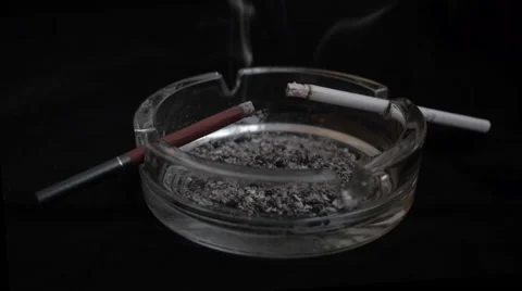 Two Smoking cigarettes. Black and white. Video stock 40598937