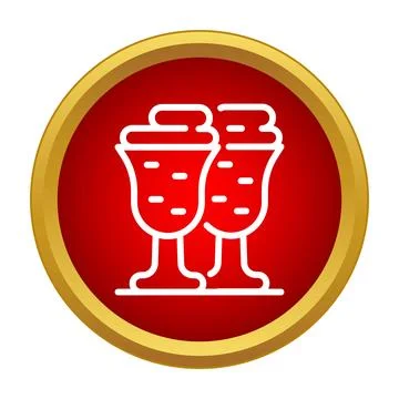 Two smoothie or milkshake glasses icon Stock Illustration