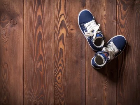 Two sneakers on the floor Stock Photos
