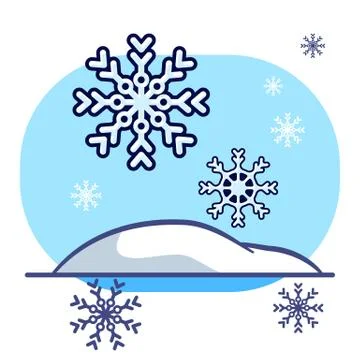 Two snowflakes set on white isolated backdrop Stock Illustration