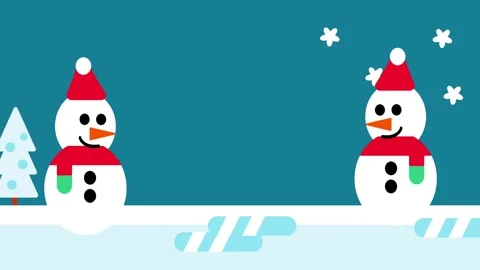 Two Snowmen in a Winter Wonderland Stock Footage 335633366