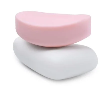 Two soap bars isolated on white. Personal hygiene 写真素材