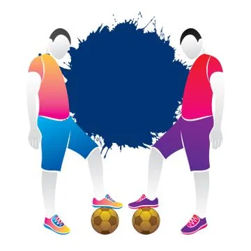 Two soccer player ready for action 스톡 일러스트