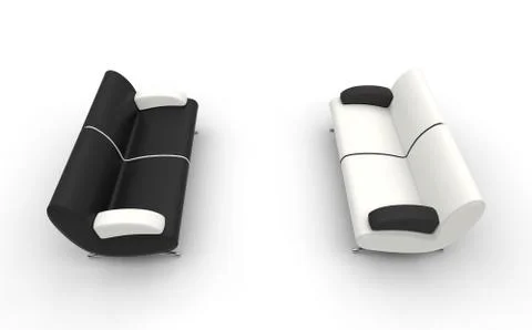 Two Sofas Stock Illustration