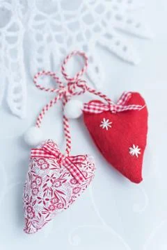 Two soft hearts Stock Photos