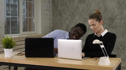 Two software developers working on a new project Foto stock