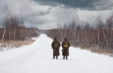 Two soldiers Stockfoto's