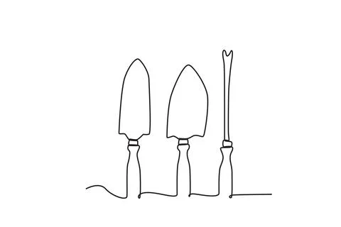 Two spades and a screwdriver Stock Illustration