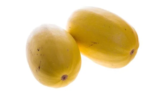 Two spaghetti squash isolated on white Stock Photos