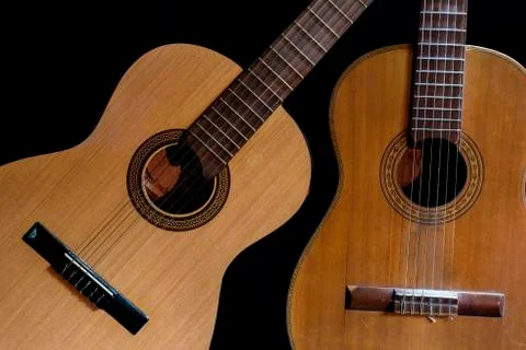 Two Spanish guitars Stock Photos