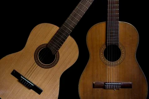 Two Spanish guitars Stock Photos