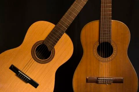 Two Spanish guitars Stock Photos